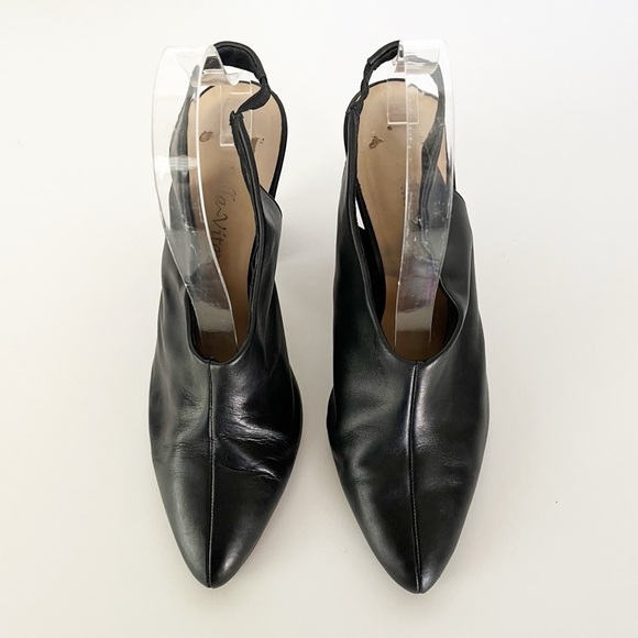 Bella Vita Gabriella Black Leather Slingback Pump Women Size 8 Heels Pointed Toe - Picture 2 of 10